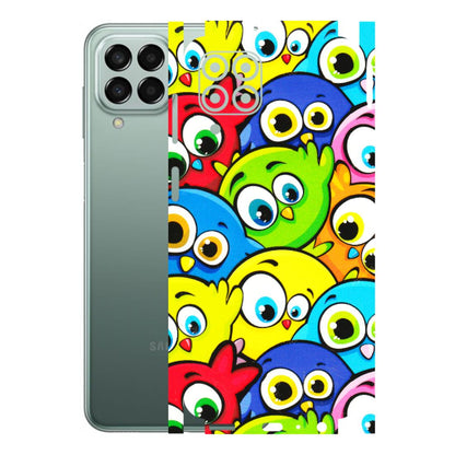 Samsung M/F/Note/Flip and C Phone Skins (All Models) - Cute Fluffy Birds - 3D Embossed Finish (L-213) Samsung Galaxy M33 (5G)