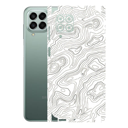 Samsung M/F/Note/Flip and C Phone Skins (All Models) - White Black Swirls - 3D Embossed Finish (L-219) Samsung Galaxy M33 (5G)