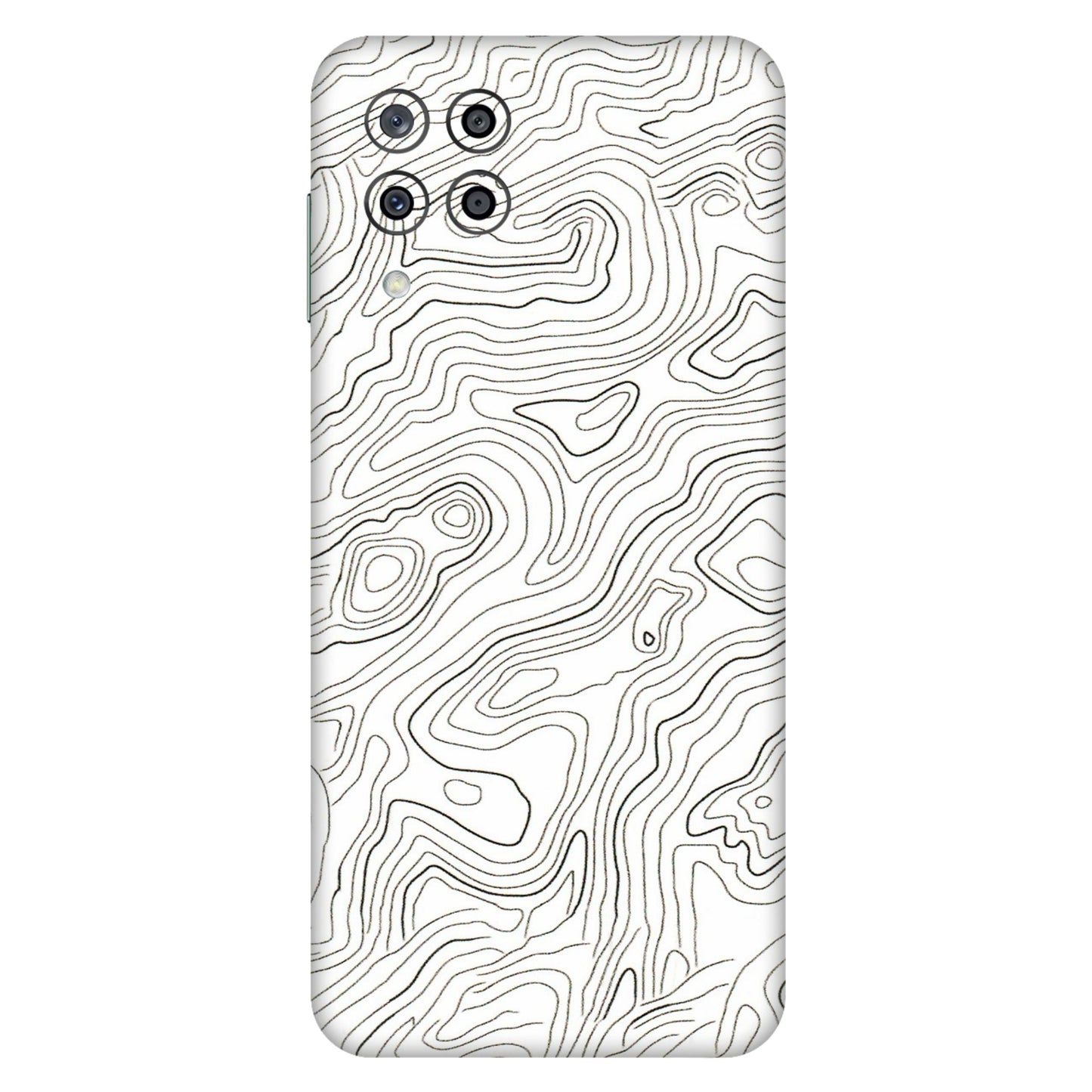Samsung M/F/Note/Flip and C Phone Skins (All Models) - White Black Swirls - 3D Embossed Finish (L-219) Samsung Galaxy M33 (5G)