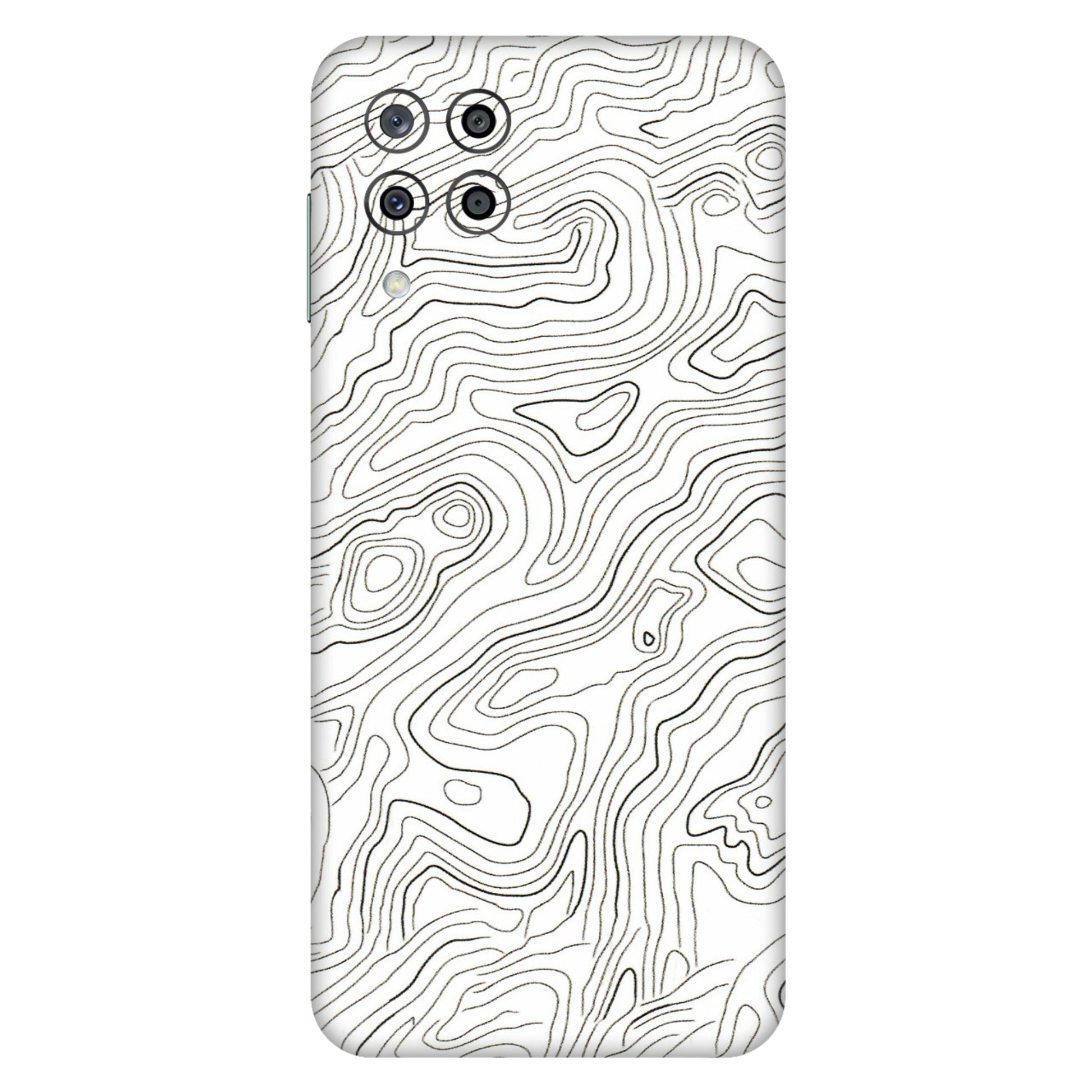 Samsung M/F/Note/Flip and C Phone Skins (All Models) - White Black Swirls - 3D Embossed Finish (L-219) Samsung Galaxy M33 (5G)