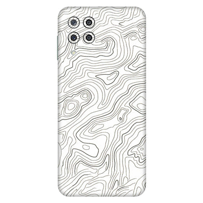 Samsung M/F/Note/Flip and C Phone Skins (All Models) - White Black Swirls - 3D Embossed Finish (L-219) Samsung Galaxy M33 (5G)