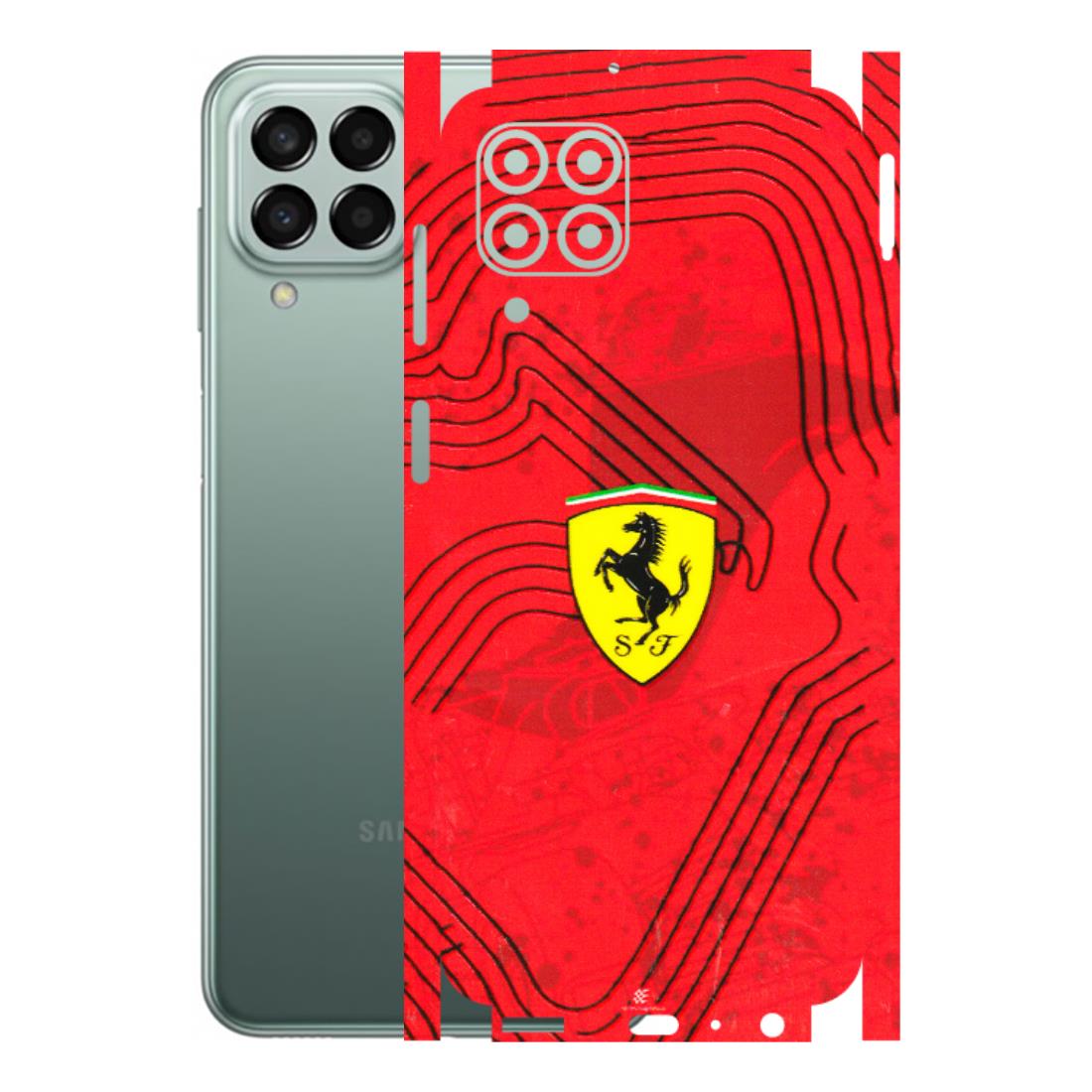 Samsung M/F/Note/Flip and C Phone Skins (All Models) - Red Ferrari Logo Stylish - 3D Embossed Finish (L-238) Samsung Galaxy M33 (5G)