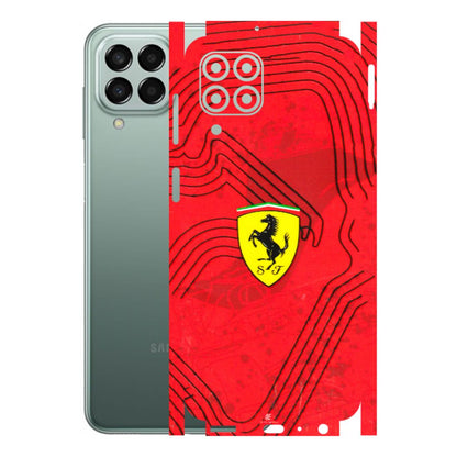 Samsung M/F/Note/Flip and C Phone Skins (All Models) - Red Ferrari Logo Stylish - 3D Embossed Finish (L-238) Samsung Galaxy M33 (5G)