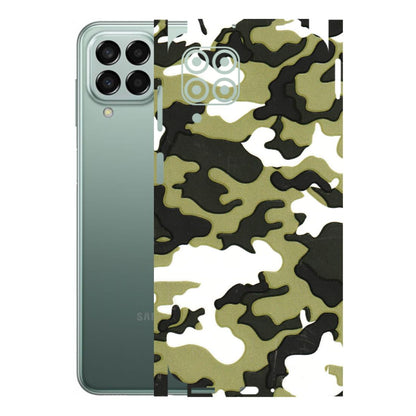 Samsung M/F/Note/Flip and C Phone Skins (All Models) - Camouflages White And Green - 3D Embossed Finish (L-243) Samsung Galaxy M33 (5G)