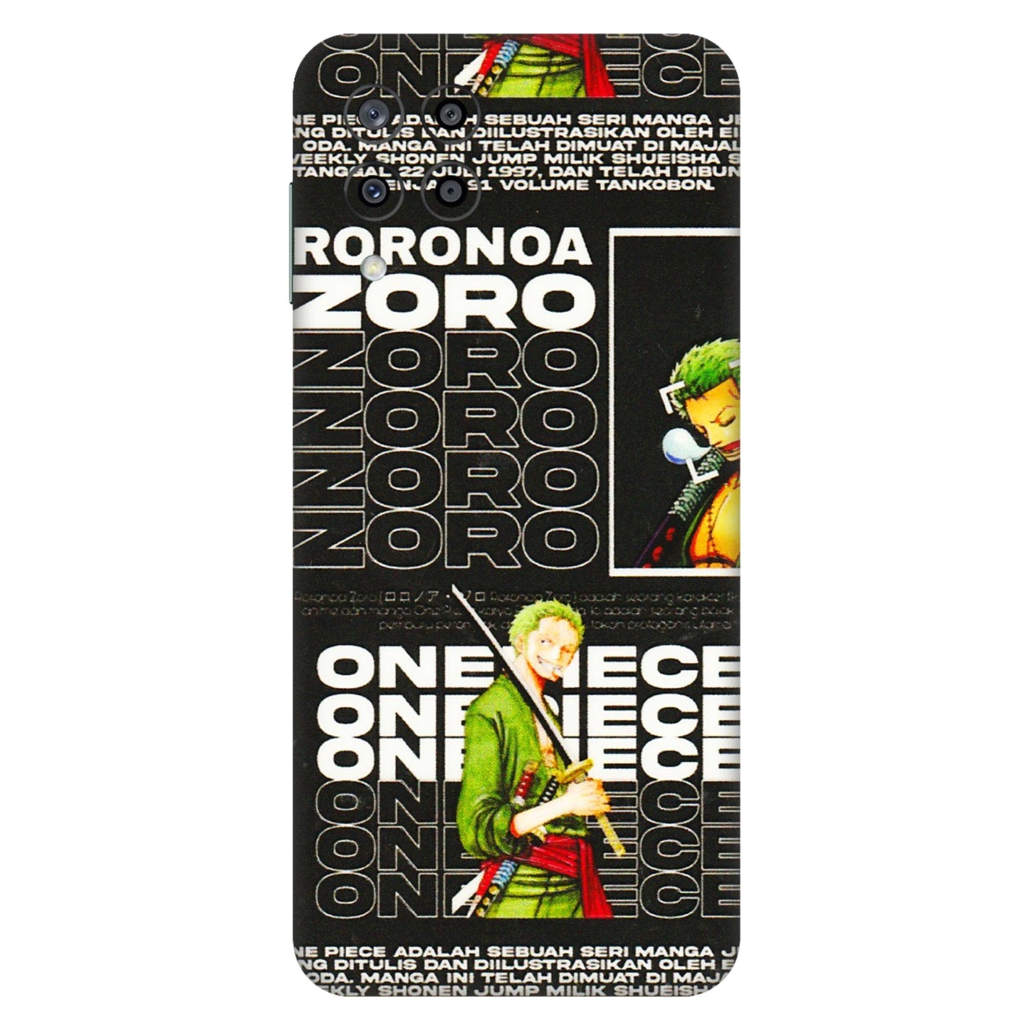 Samsung M/F/Note/Flip and C Phone Skins (All Models) - One Piece Zoro - 3D Embossed Finish (L-250) Samsung Galaxy M33 (5G)