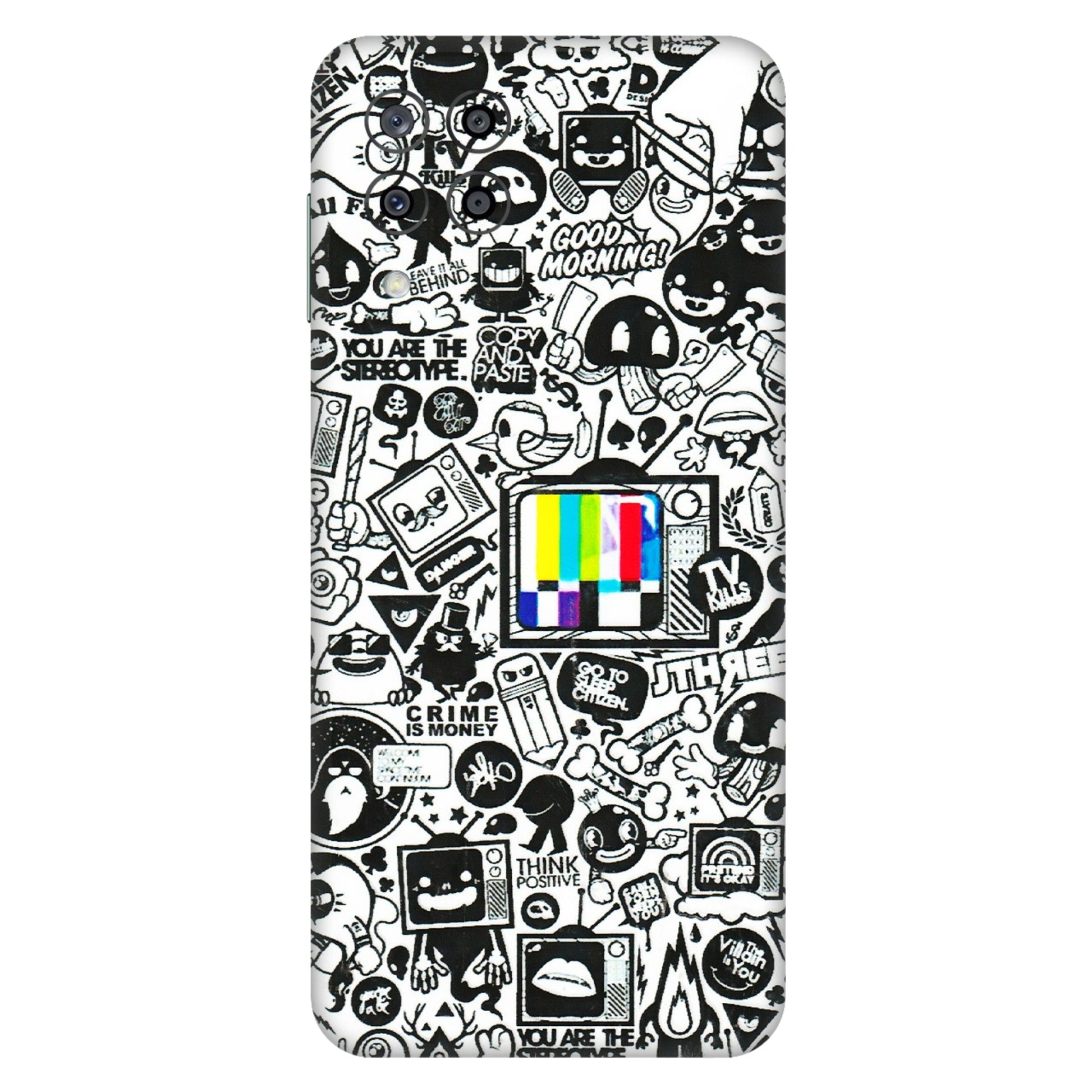 Samsung M/F/Note/Flip and C Phone Skins (All Models) - Doodles Positive Art - 3D Embossed Finish (L-263) Samsung Galaxy M33 (5G)