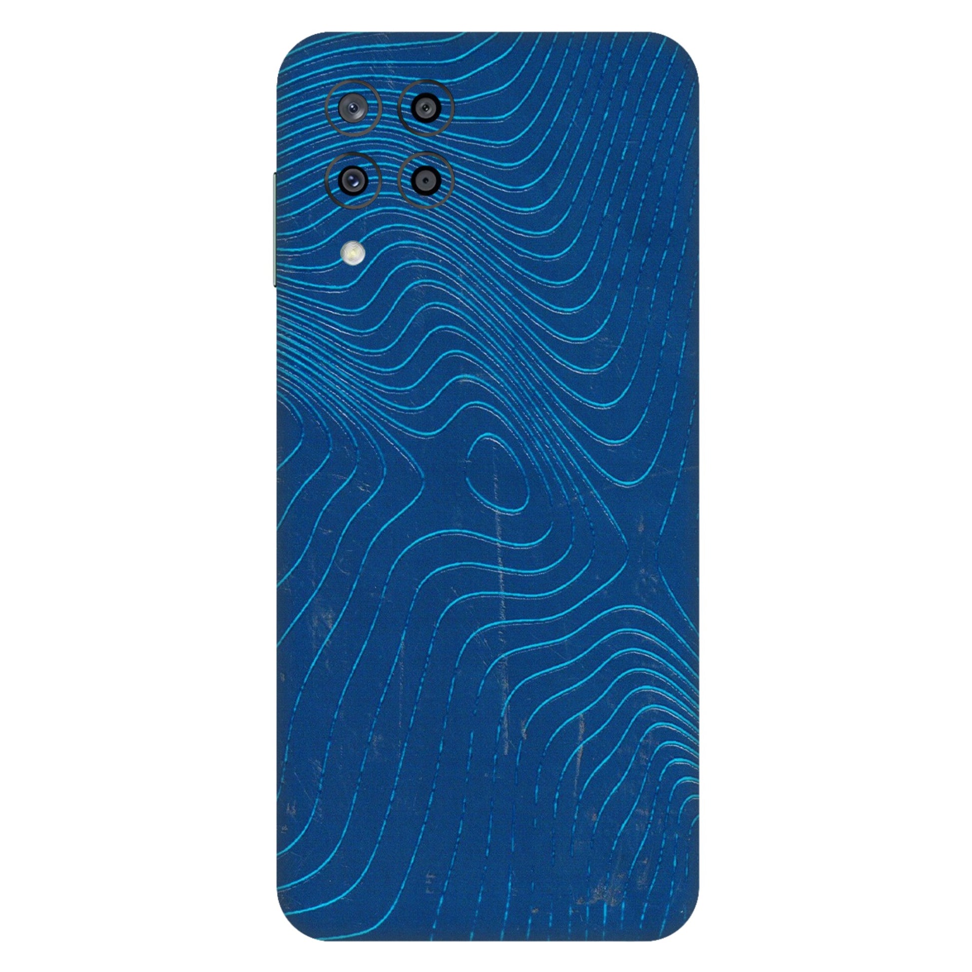 Samsung M/F/Note/Flip and C Phone Skins (All Models) - Abstract Blue Line Map - 3D Embossed Finish (L-272) Samsung Galaxy M33 (5G)