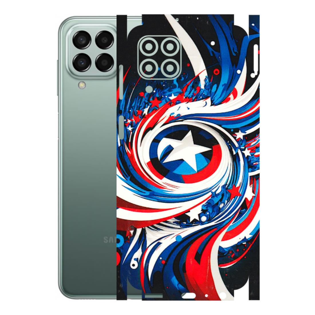 Samsung M/F/Note/Flip and C Phone Skins (All Models) - Captain America Logo - 3D Embossed Finish (L-307) Samsung Galaxy M33 (5G)