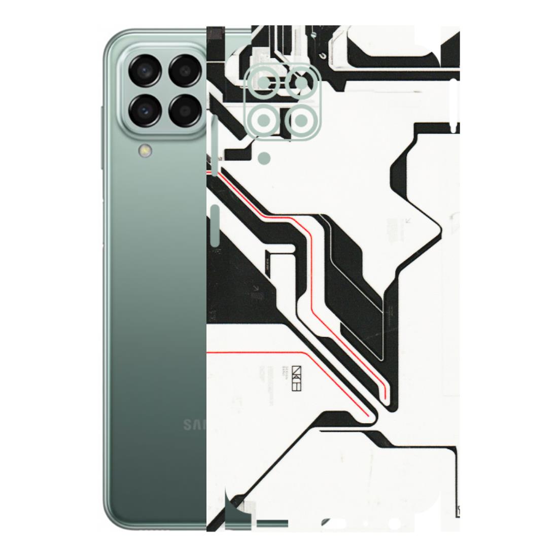 Samsung M/F/Note/Flip and C Phone Skins (All Models) - White Techy Logo - 3D Embossed Finish (L-312) Samsung Galaxy M33 (5G)