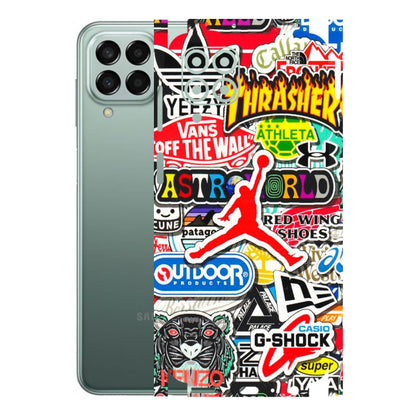 Samsung M/F/Note/Flip and C Phone Skins (All Models) - Multi Brands Sticker Graffiti - 3D Embossed Finish (L-37) Samsung Galaxy M33 (5G)