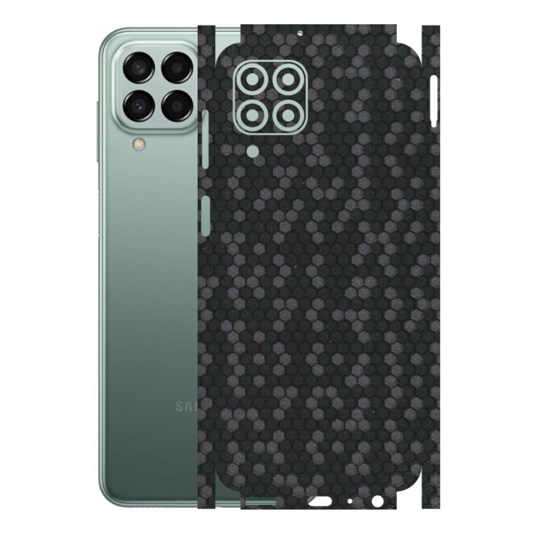 Samsung M/F/Note/Flip and C Phone Skins (All Models) - Black Grey Honeycomb Sober - 3D Embossed Finish (L-85) Samsung Galaxy M33 (5G)