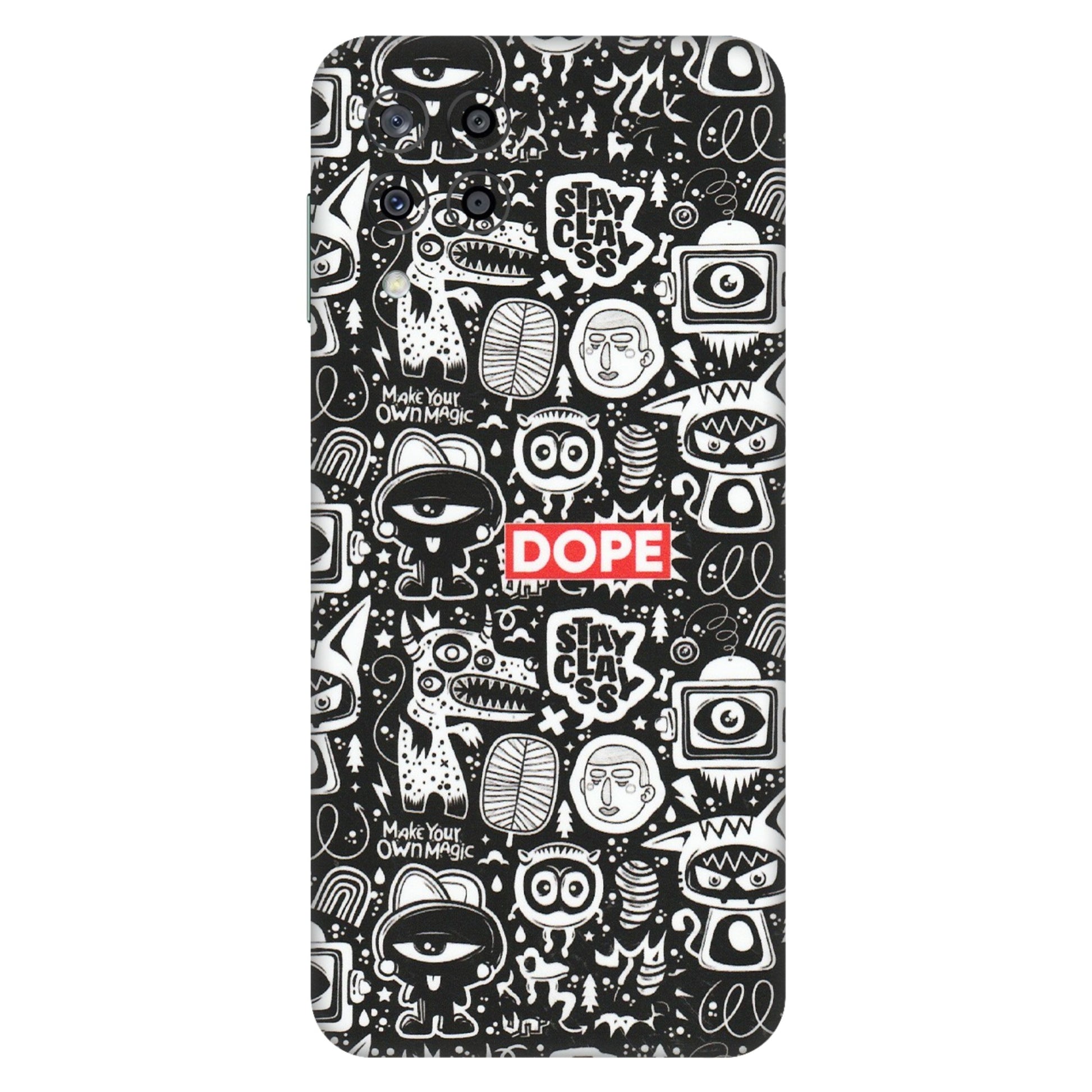 Samsung M/F/Note/Flip and C Phone Skins (All Models) - Dope Stay Classy Black Doodles - Matte Finish (M-126) Samsung Galaxy M33 (5G)