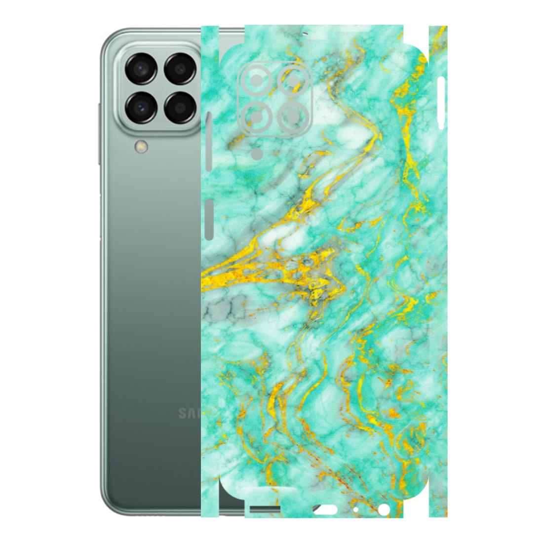 Samsung M/F/Note/Flip and C Phone Skins (All Models) - Green And Gold Marble Feel - Matte Finish (M-16) Samsung Galaxy M33 (5G)