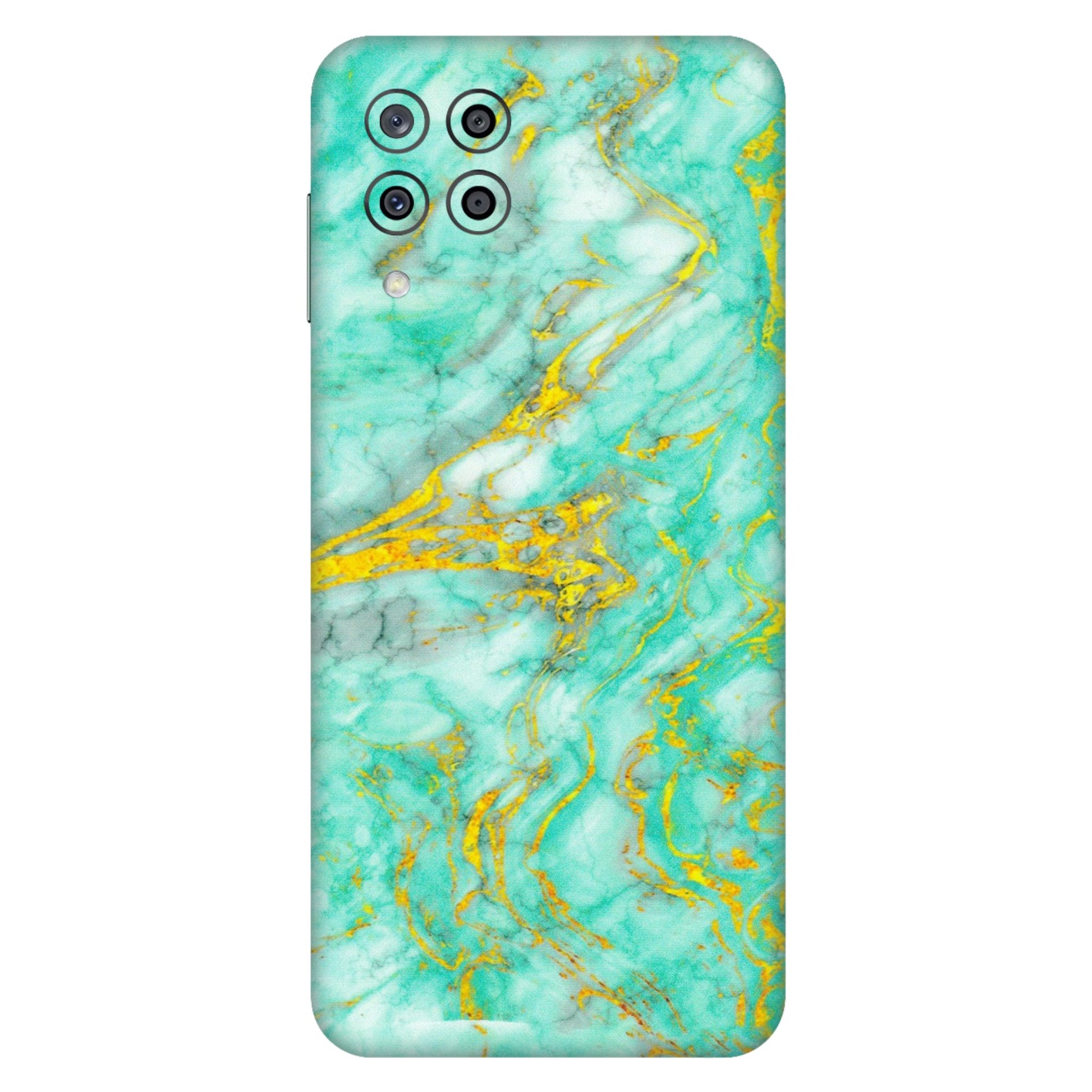Samsung M/F/Note/Flip and C Phone Skins (All Models) - Green And Gold Marble Feel - Matte Finish (M-16) Samsung Galaxy M33 (5G)