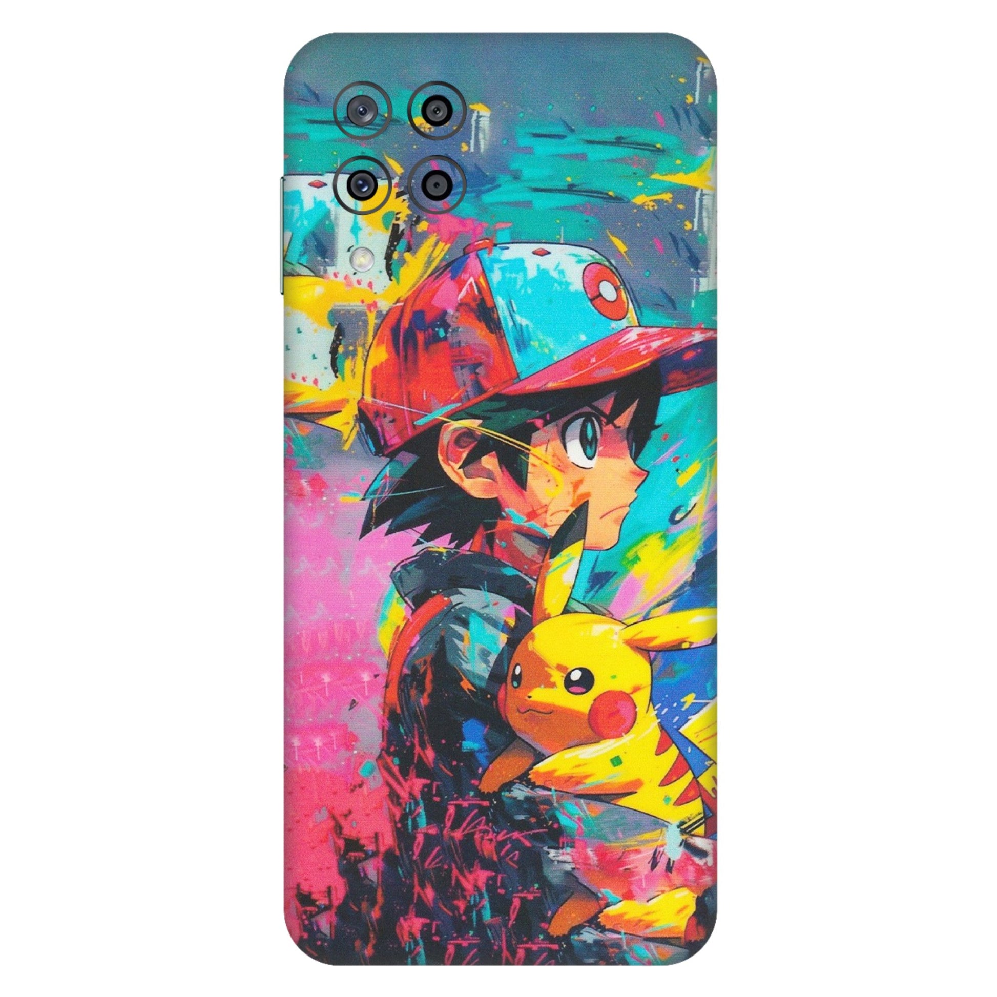 Samsung M/F/Note/Flip and C Phone Skins (All Models) - Ash & Pikachu - Matte Finish (M-26) Samsung Galaxy M33 (5G)