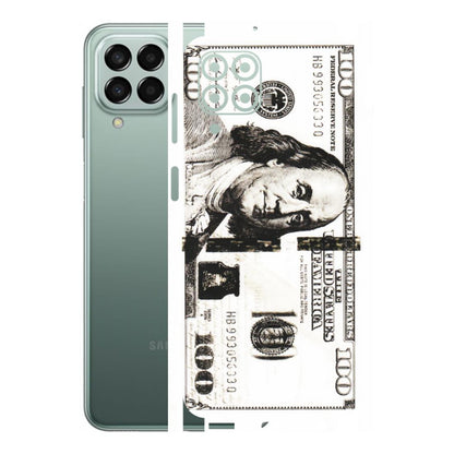Samsung M/F/Note/Flip and C Phone Skins (All Models) - 100 Dollar Currency - Transparent Finish (T-01) Samsung Galaxy M33 (5G)