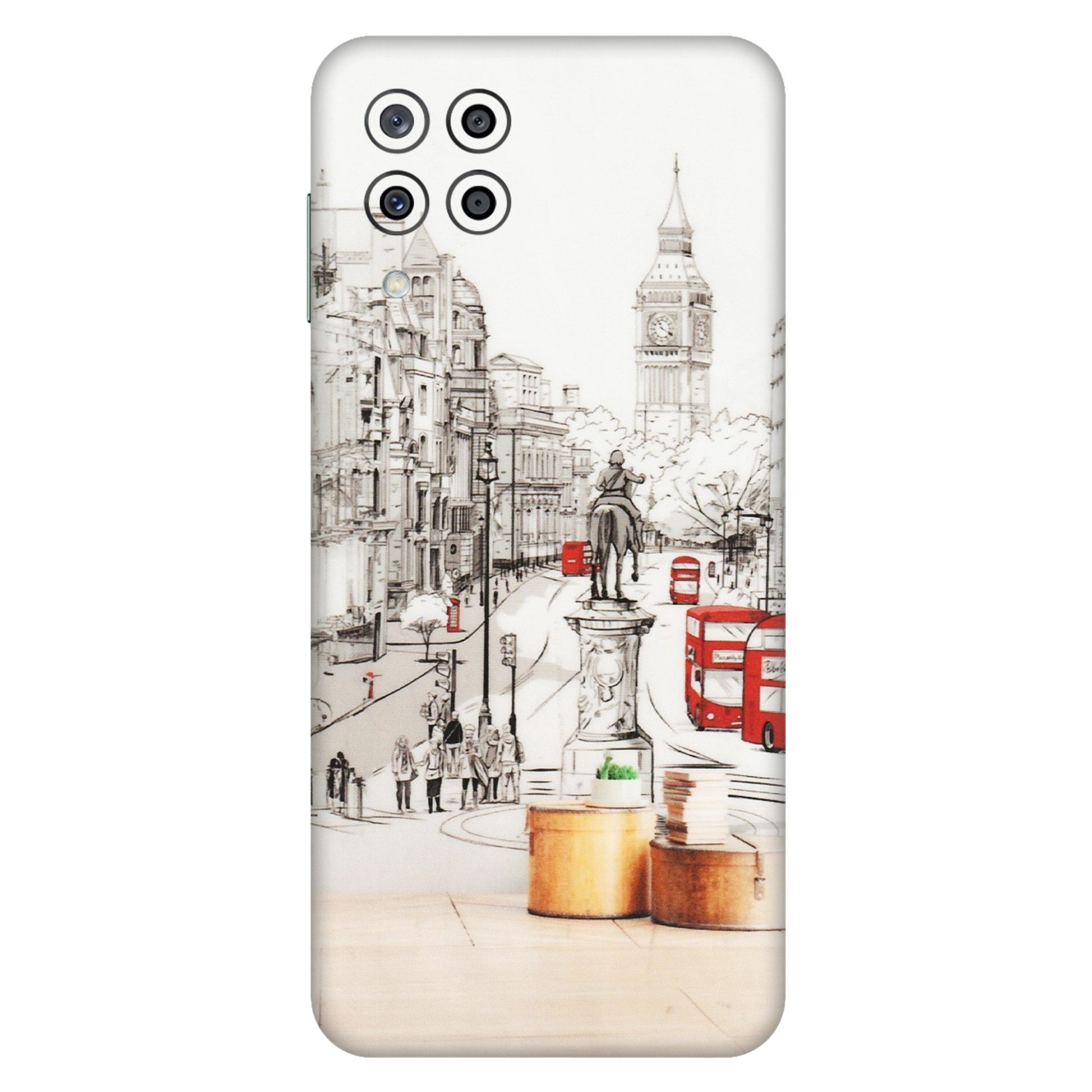 Samsung M/F/Note/Flip and C Phone Skins (All Models) - London Street - Transparent Finish (T-02) Samsung Galaxy M33 (5G)