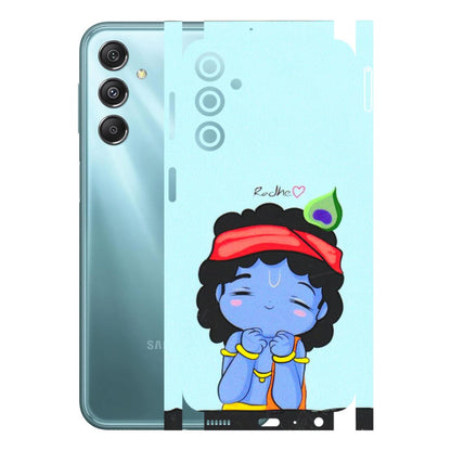 Samsung M/F/Note/Flip and C Phone Skins (All Models) - Radhe Radhe Cute Toon - 3D Embossed Finish (L-05) Samsung Galaxy M34 (5G)