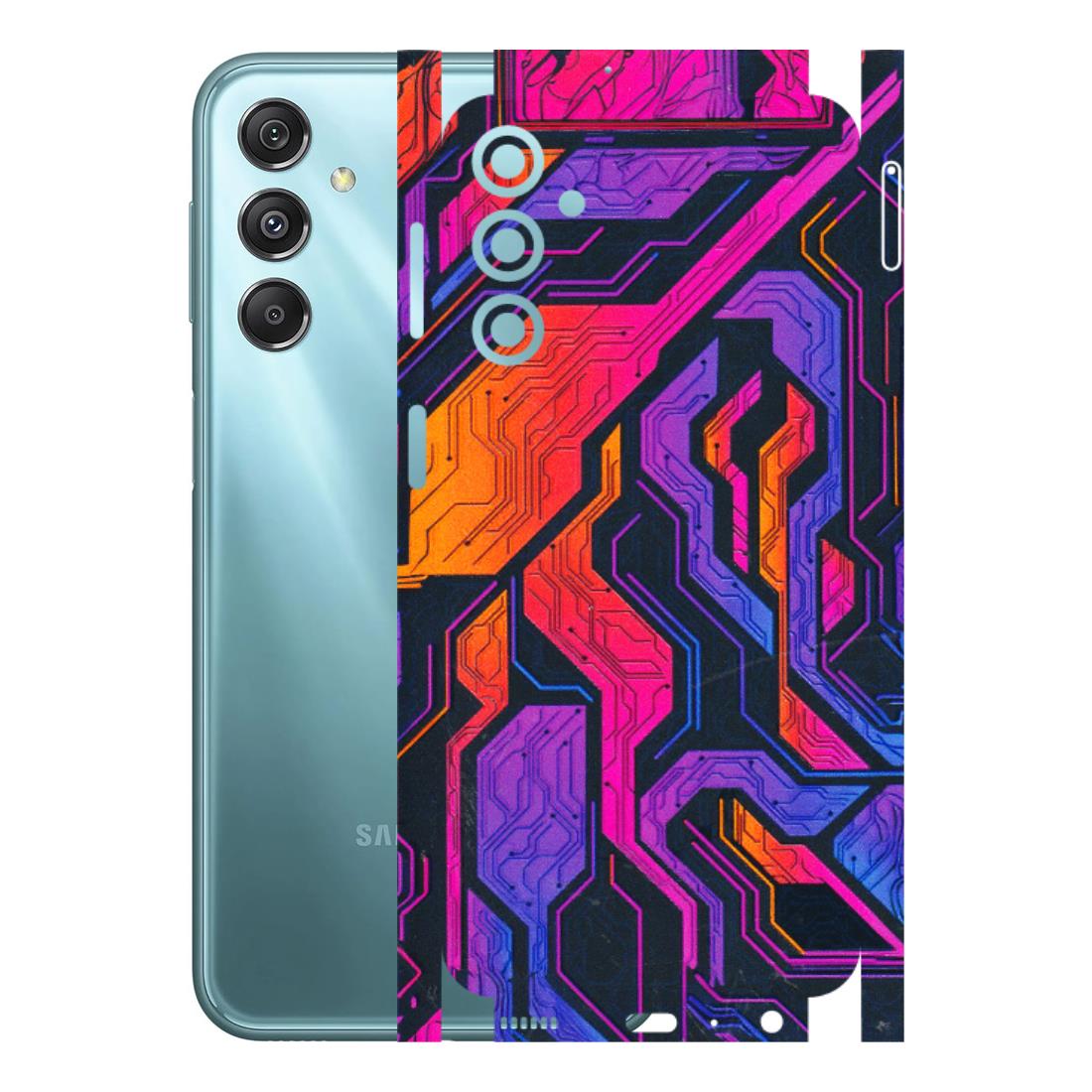 Samsung M/F/Note/Flip and C Phone Skins (All Models) - Tech Circuits Futuristic - 3D Embossed Finish (L-07) Samsung Galaxy M34 (5G)