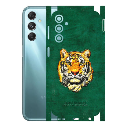 Samsung M/F/Note/Flip and C Phone Skins (All Models) - Leather Feel Tiger - 3D Embossed Finish (L-111) Samsung Galaxy M34 (5G)