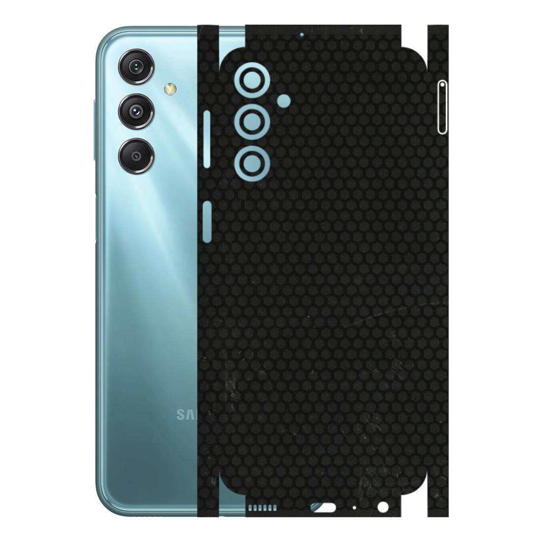Samsung M/F/Note/Flip and C Phone Skins (All Models) - Black honeycomb - 3D Embossed Finish (L-114) Samsung Galaxy M34 (5G)