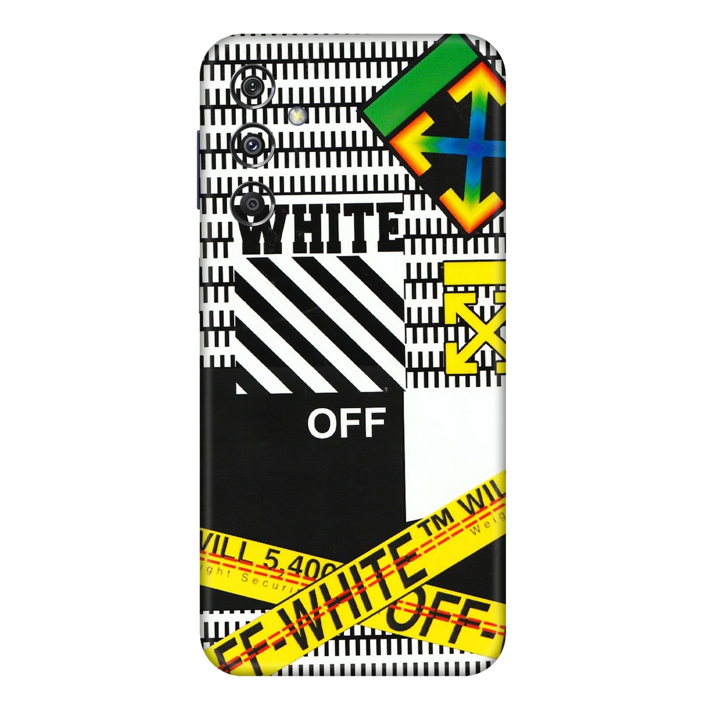 Samsung M/F/Note/Flip and C Phone Skins (All Models) - White Off Abstract - 3D Embossed Finish (L-172) Samsung Galaxy M34 (5G)