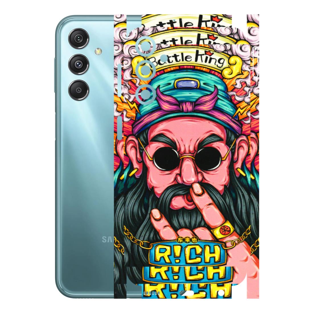 Samsung M/F/Note/Flip and C Phone Skins (All Models) - Battle King Dude Face - 3D Embossed Finish (L-178) Samsung Galaxy M34 (5G)