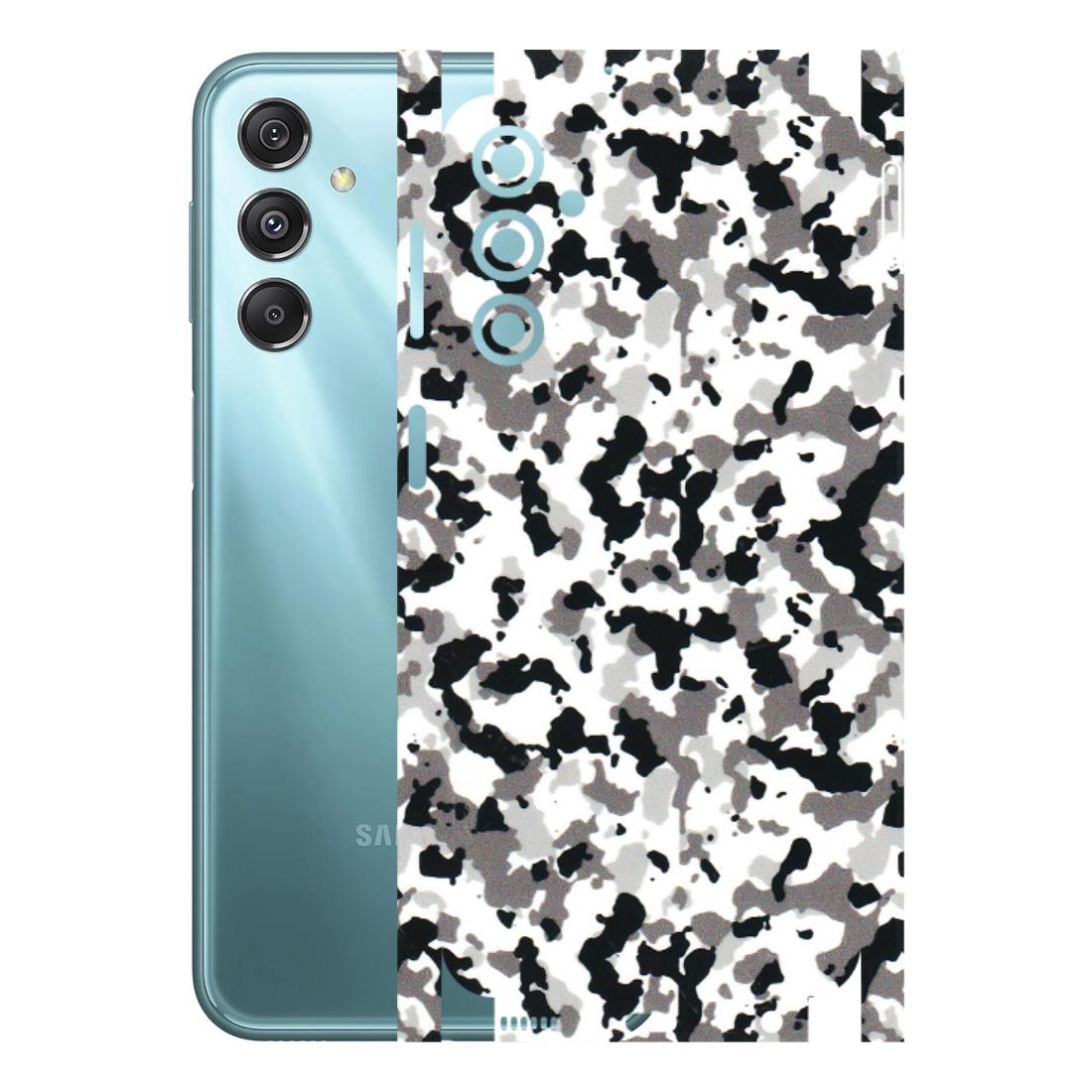 Samsung M/F/Note/Flip and C Phone Skins (All Models) - White Black Camouflage - 3D Embossed Finish (L-18) Samsung Galaxy M34 (5G)