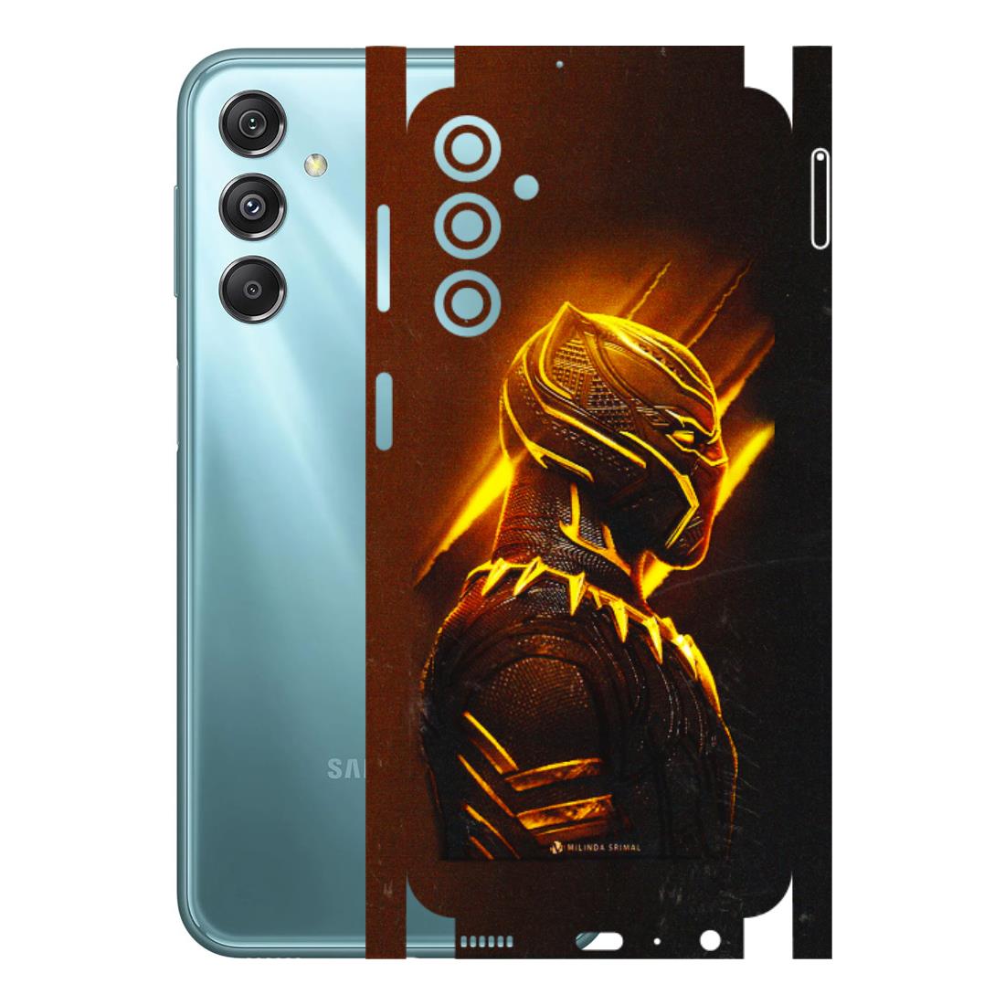 Samsung M/F/Note/Flip and C Phone Skins (All Models) - Gold Black Panther - 3D Embossed Finish (L-181) Samsung Galaxy M34 (5G)