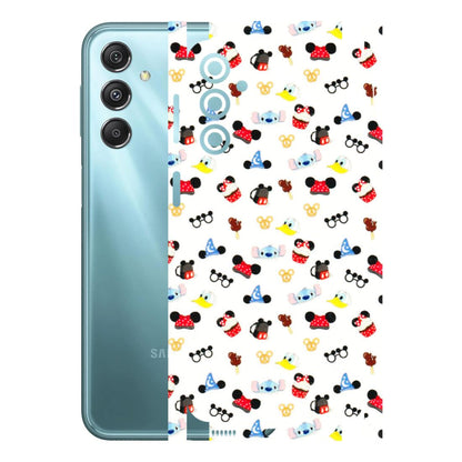 Samsung M/F/Note/Flip and C Phone Skins (All Models) - Minnie Mouse & Donald Doodles s - 3D Embossed Finish (L-194) Samsung Galaxy M34 (5G)