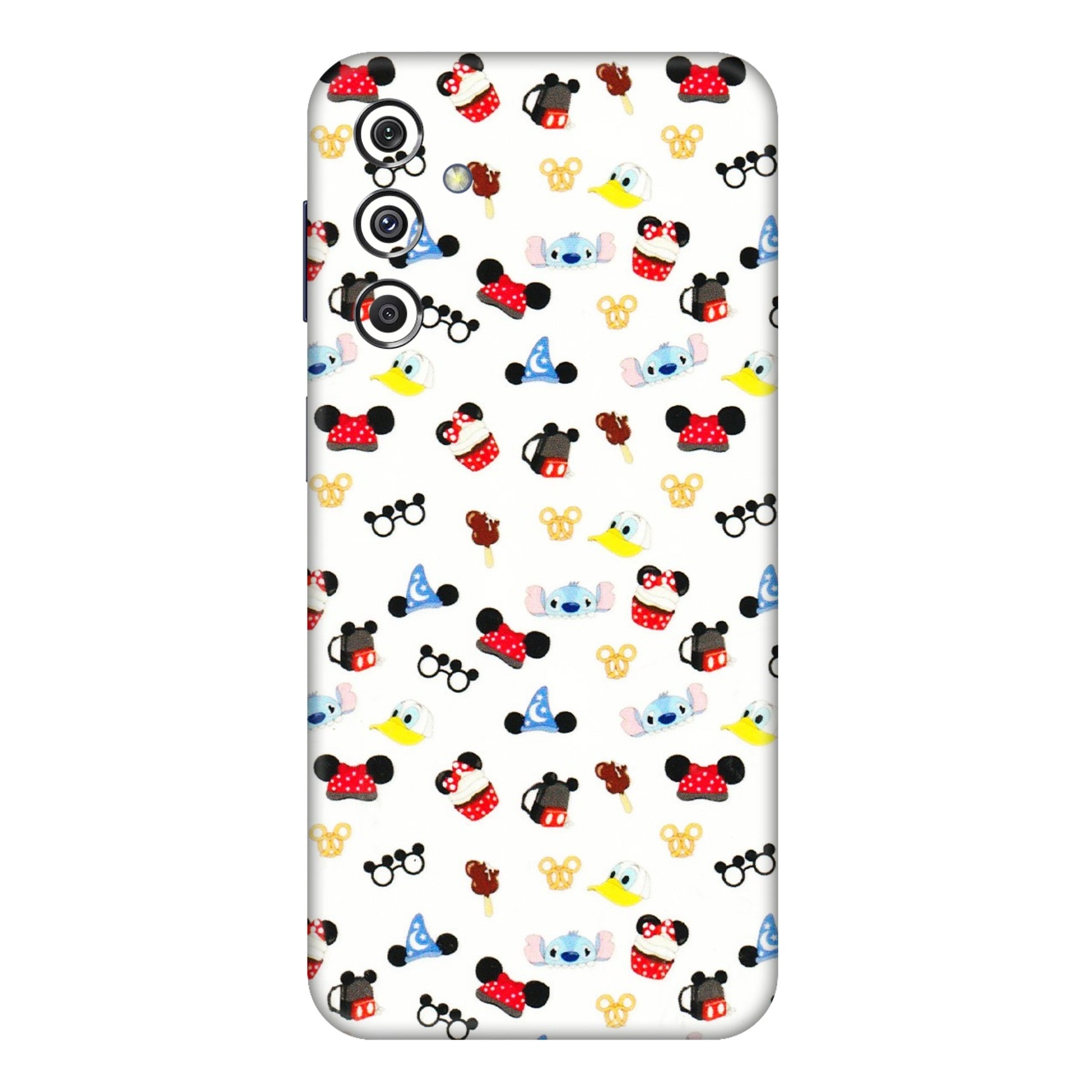 Samsung M/F/Note/Flip and C Phone Skins (All Models) - Minnie Mouse & Donald Doodles s - 3D Embossed Finish (L-194) Samsung Galaxy M34 (5G)