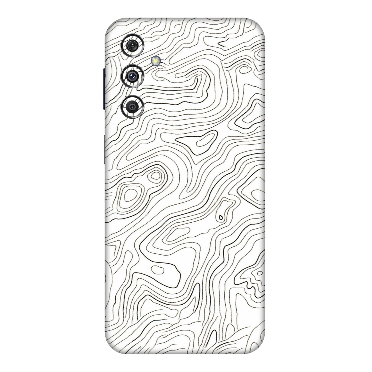 Samsung M/F/Note/Flip and C Phone Skins (All Models) - White Black Swirls - 3D Embossed Finish (L-219) Samsung Galaxy M34 (5G)