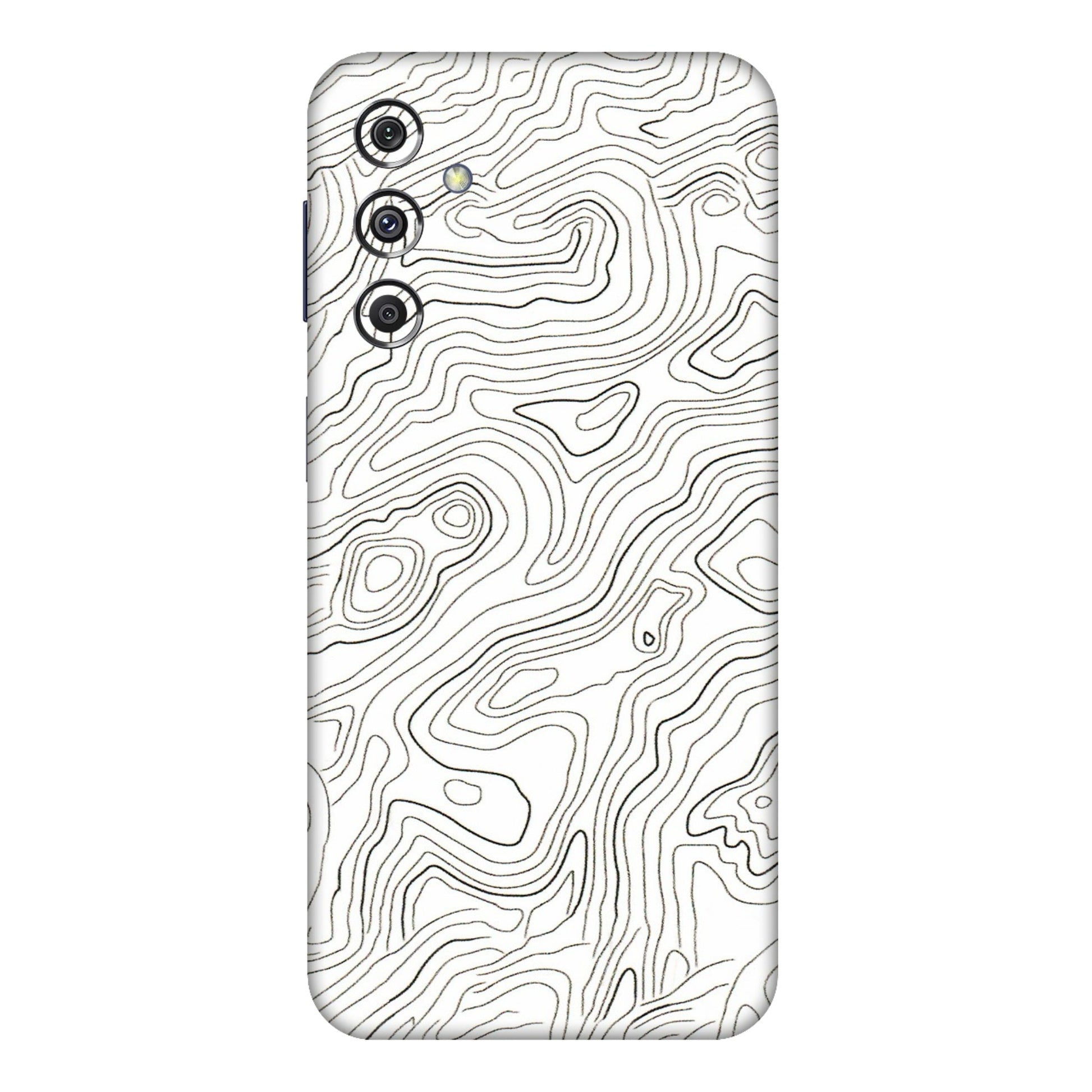 Samsung M/F/Note/Flip and C Phone Skins (All Models) - White Black Swirls - 3D Embossed Finish (L-219) Samsung Galaxy M34 (5G)
