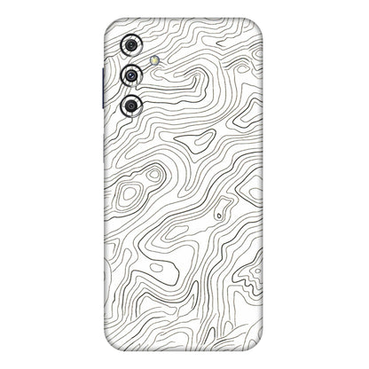 Samsung M/F/Note/Flip and C Phone Skins (All Models) - White Black Swirls - 3D Embossed Finish (L-219) Samsung Galaxy M34 (5G)