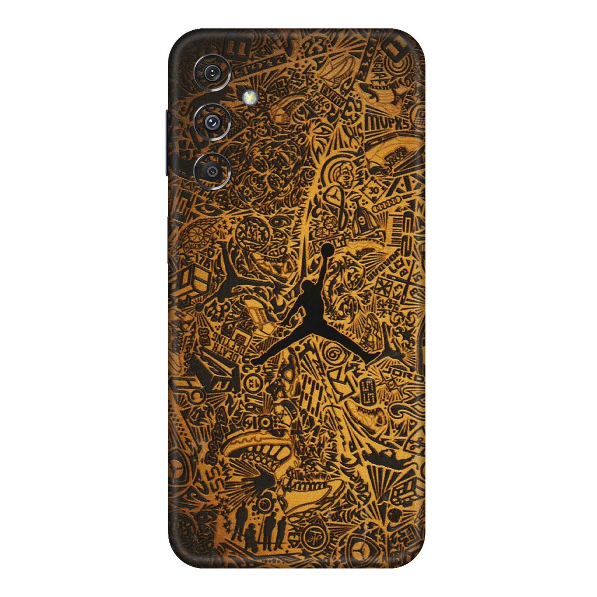 Samsung M/F/Note/Flip and C Phone Skins (All Models) - Premium Gold Basketball Player - 3D Embossed Finish (L-236) Samsung Galaxy M34 (5G)