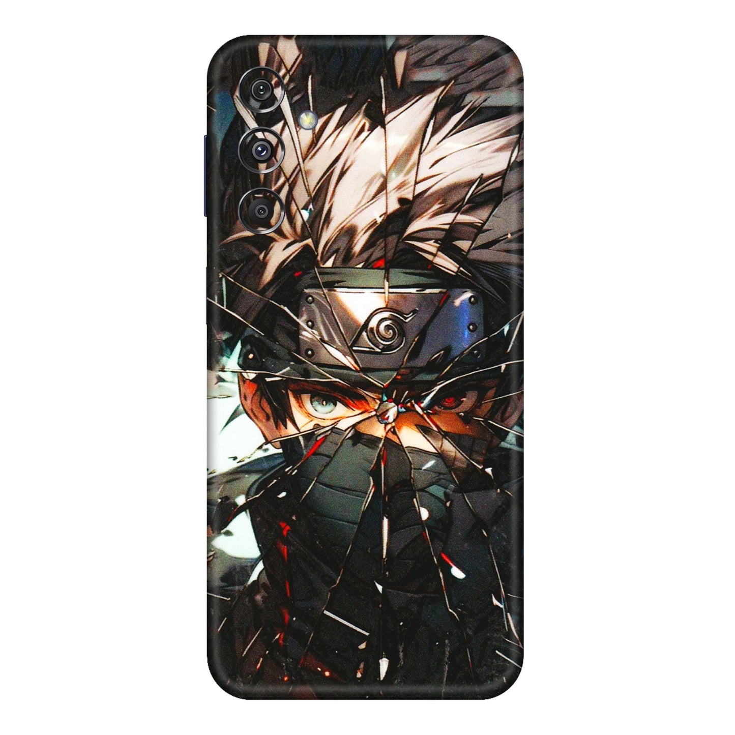 Samsung M/F/Note/Flip and C Phone Skins (All Models) - Kakashi Shattered Glass Effect - 3D Embossed Finish (L-237) Samsung Galaxy M34 (5G)