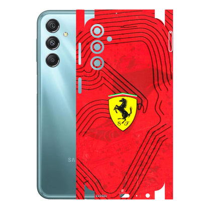 Samsung M/F/Note/Flip and C Phone Skins (All Models) - Red Ferrari Logo Stylish - 3D Embossed Finish (L-238) Samsung Galaxy M34 (5G)