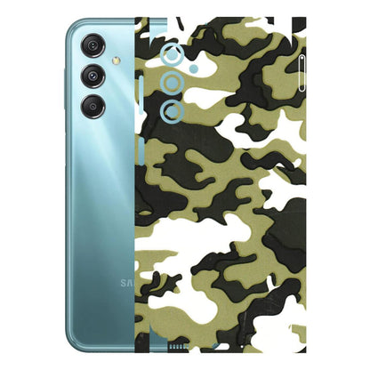 Samsung M/F/Note/Flip and C Phone Skins (All Models) - Camouflages White And Green - 3D Embossed Finish (L-243) Samsung Galaxy M34 (5G)