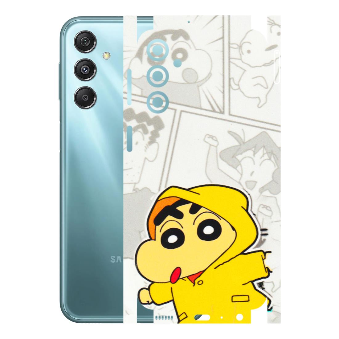 Samsung M/F/Note/Flip and C Phone Skins (All Models) - Yellow Shinchan Comic - 3D Embossed Finish (L-246) Samsung Galaxy M34 (5G)