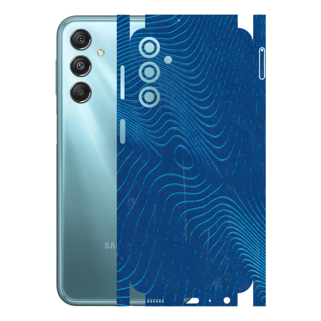 Samsung M/F/Note/Flip and C Phone Skins (All Models) - Abstract Blue Line Map - 3D Embossed Finish (L-272) Samsung Galaxy M34 (5G)