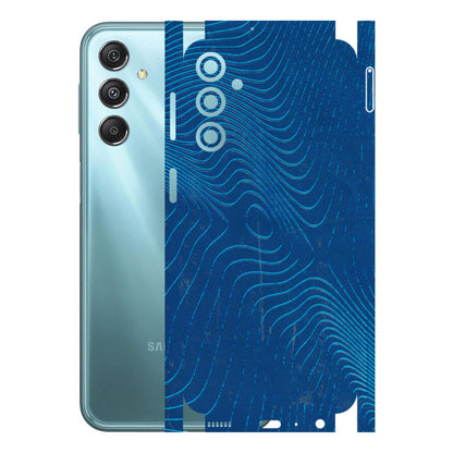 Samsung M/F/Note/Flip and C Phone Skins (All Models) - Abstract Blue Line Map - 3D Embossed Finish (L-272) Samsung Galaxy M34 (5G)