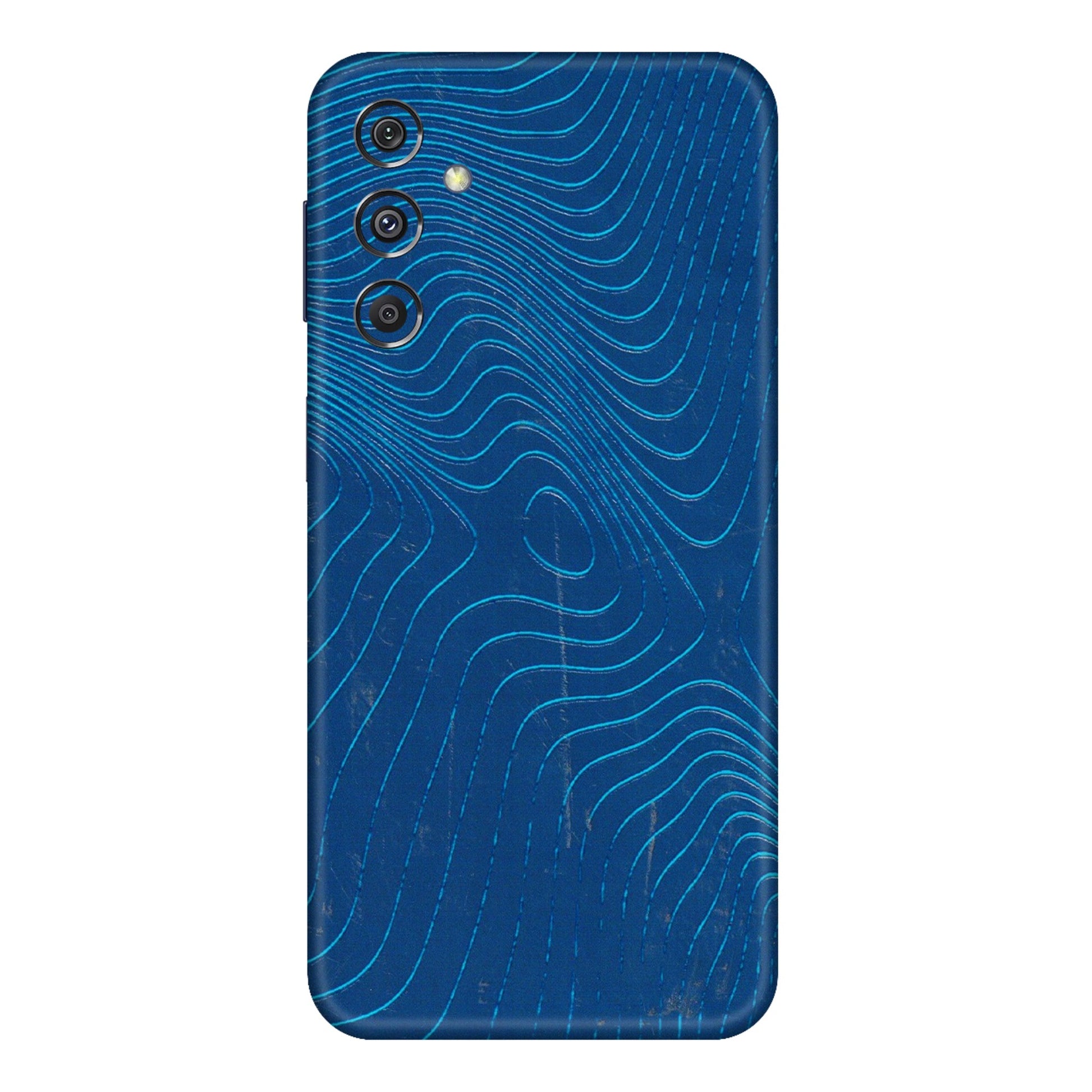 Samsung M/F/Note/Flip and C Phone Skins (All Models) - Abstract Blue Line Map - 3D Embossed Finish (L-272) Samsung Galaxy M34 (5G)