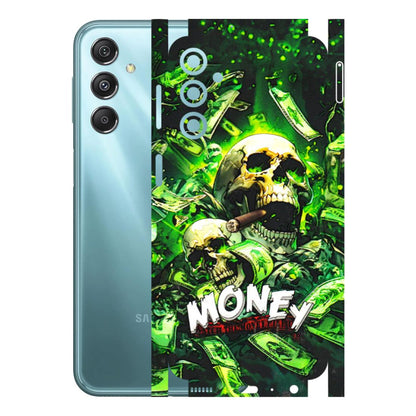 Samsung M/F/Note/Flip and C Phone Skins (All Models) - Skull Money - 3D Embossed Finish (L-303) Samsung Galaxy M34 (5G)