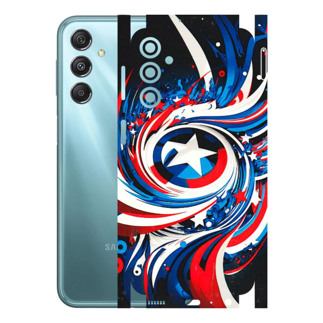 Samsung M/F/Note/Flip and C Phone Skins (All Models) - Captain America Logo - 3D Embossed Finish (L-307) Samsung Galaxy M34 (5G)