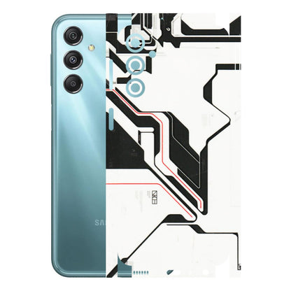 Samsung M/F/Note/Flip and C Phone Skins (All Models) - White Techy Logo - 3D Embossed Finish (L-312) Samsung Galaxy M34 (5G)