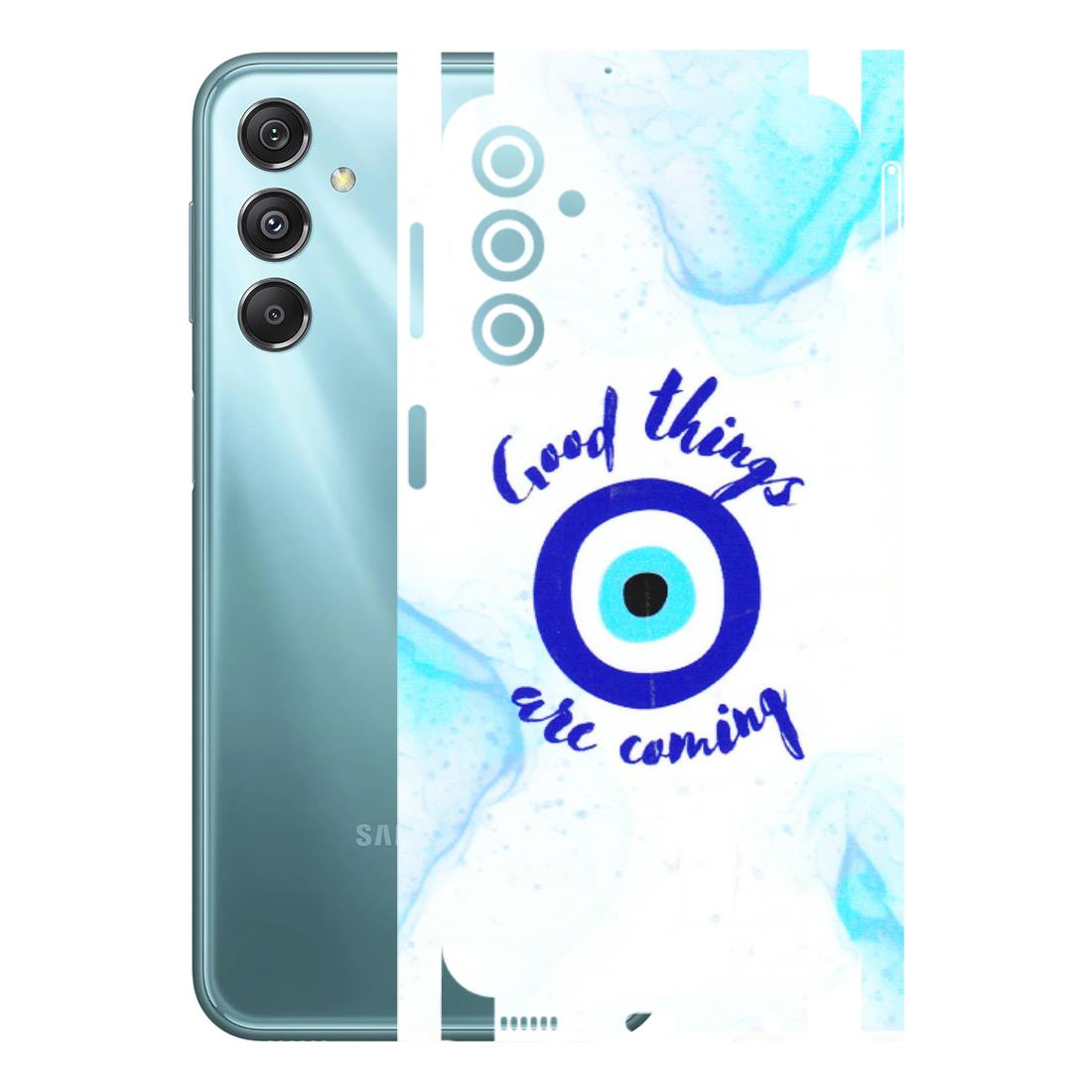 Samsung M/F/Note/Flip and C Phone Skins (All Models) - Evil Eye Good Things Are Coming - 3D Embossed Finish (L-322) Samsung Galaxy M34 (5G)