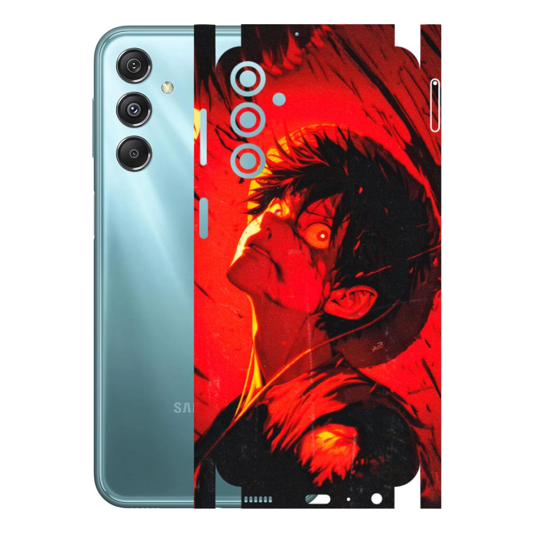 Samsung M/F/Note/Flip and C Phone Skins (All Models) - D.Luffy Power Up One Piece Anime - 3D Embossed Finish (L-326) Samsung Galaxy M34 (5G)