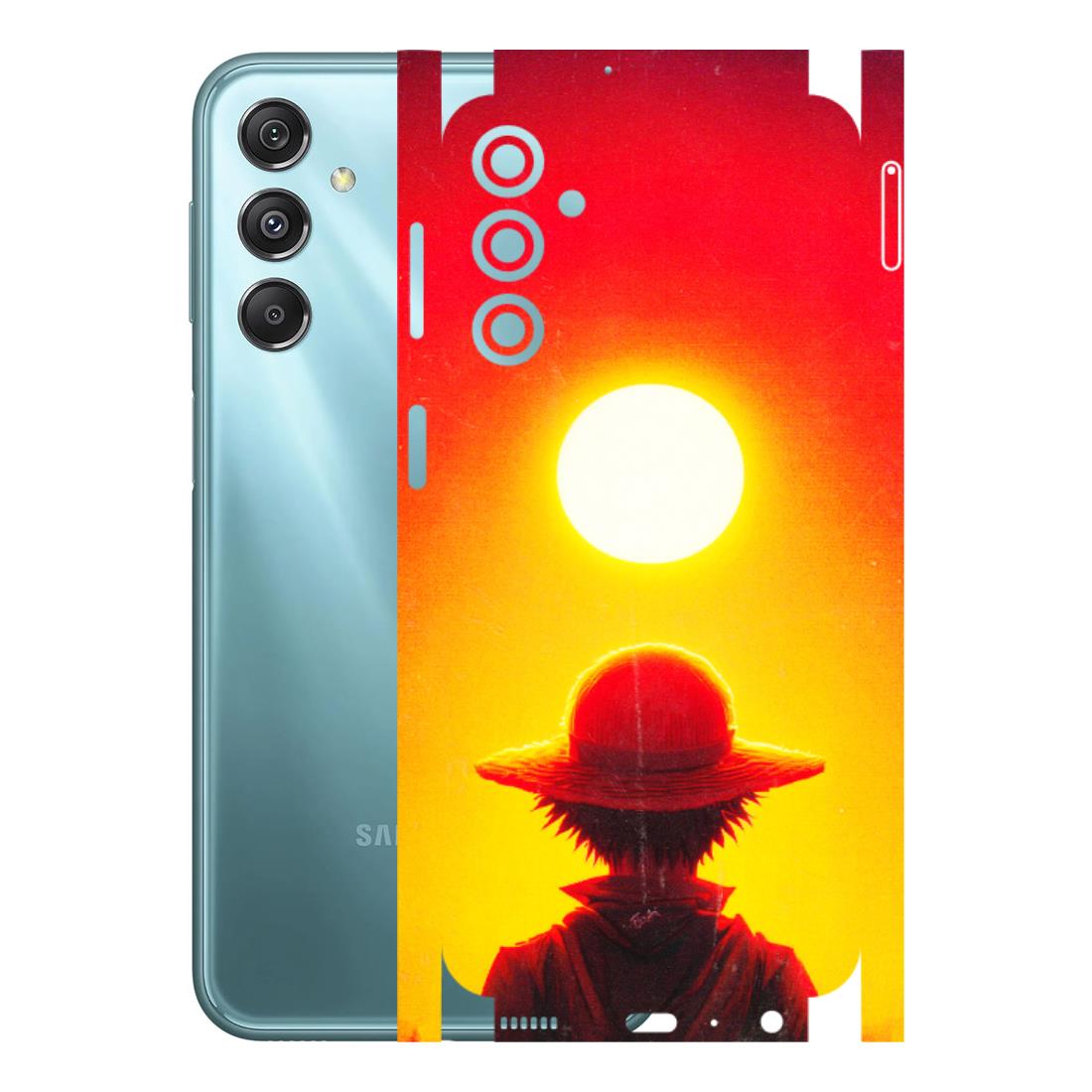 Samsung M/F/Note/Flip and C Phone Skins (All Models) - Cool Sunset With Monkey D.Luffy Anime - 3D Embossed Finish (L-329) Samsung Galaxy M34 (5G)