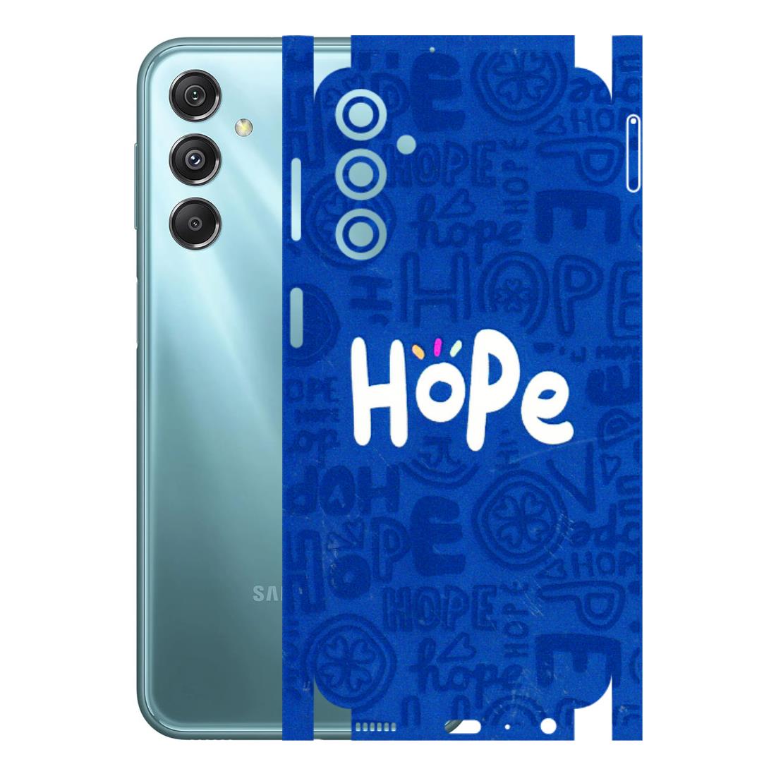 Samsung M/F/Note/Flip and C Phone Skins (All Models) - Hope Doodles Blue - 3D Embossed Finish (L-43) Samsung Galaxy M34 (5G)