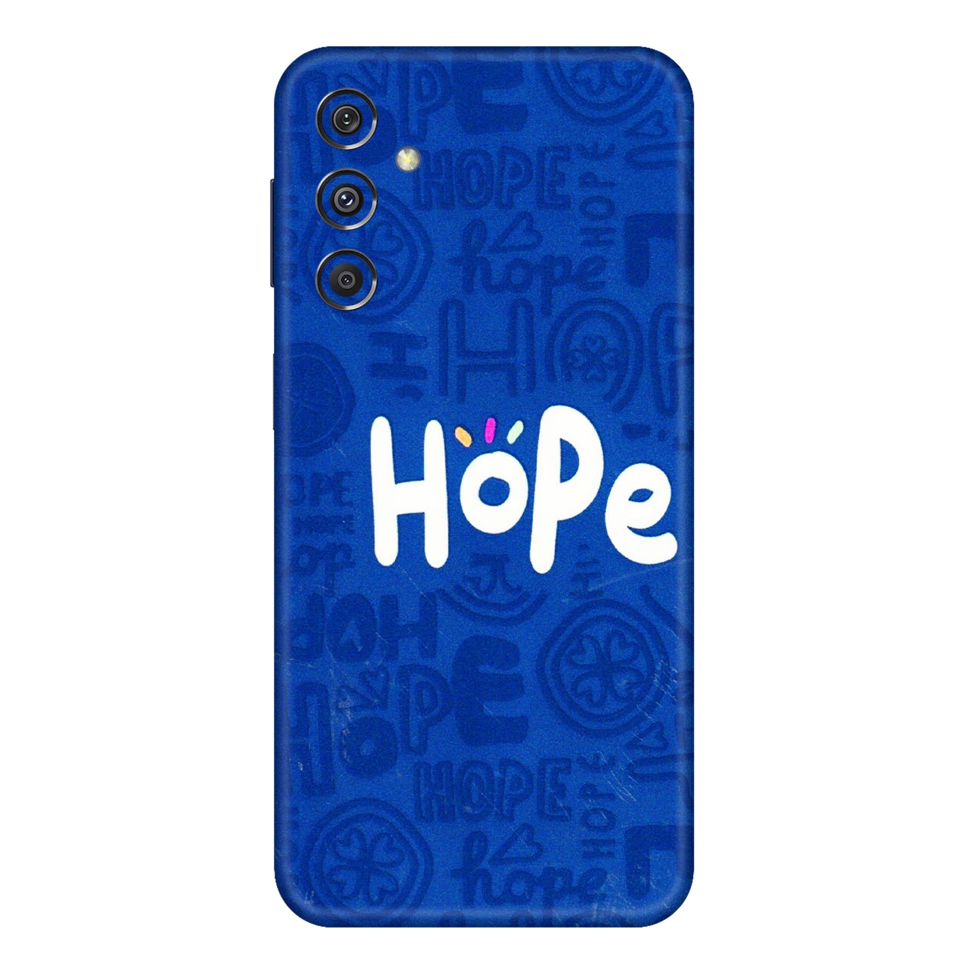 Samsung M/F/Note/Flip and C Phone Skins (All Models) - Hope Doodles Blue - 3D Embossed Finish (L-43) Samsung Galaxy M34 (5G)